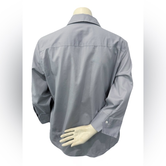 Foxcroft NYC Women’s Non Iron Stretch Button Down Shirt Gray Size L - Picture 2 of 6